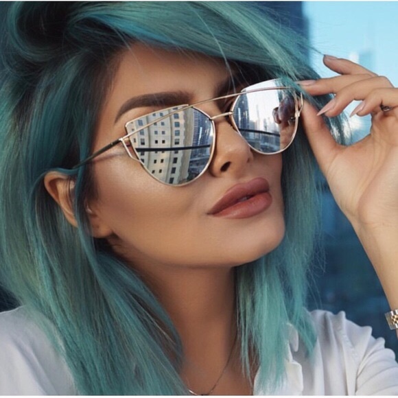 Accessories - Brand New! Silver Cat-Eye Sunglasses